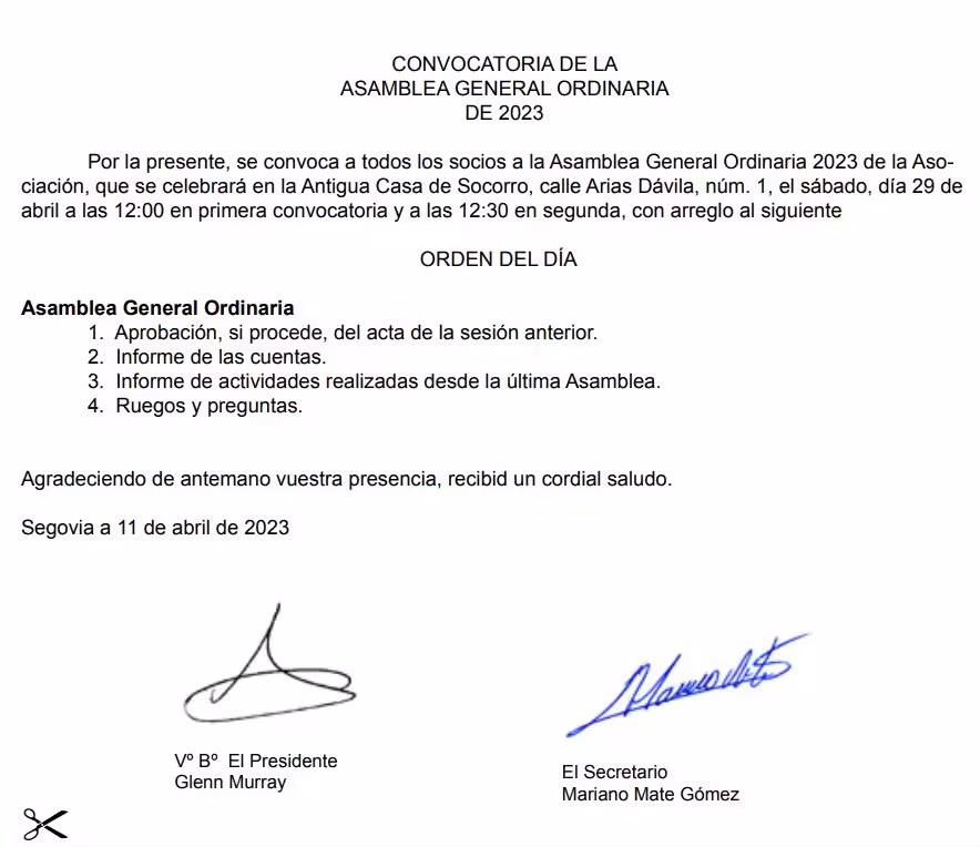 Call for the 30th General Assembly of the Association, 2023