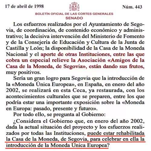 THE SENATE HEARS OUR PROPOSAL - SEGOVIA CITY OF THE EURO