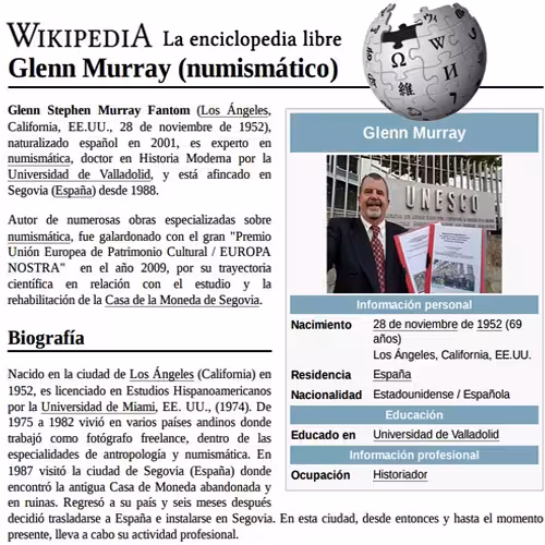 Biographical data in WIKIPEDIA of Dr. Glenn Murray - President of the Association