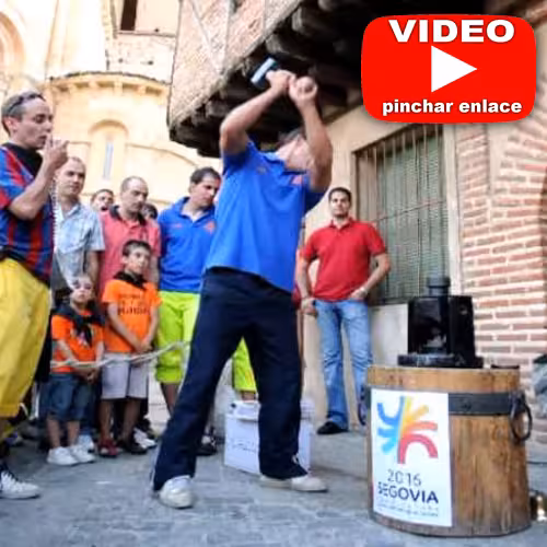 Striking medals during the Festival of San Lorenzo, Segovia, 7-august-2010