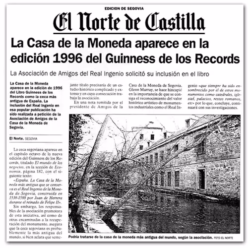 The Mint now in the GUINNESS BOOK OF RECORDS thanks to Friends of the Segovia Mint Association